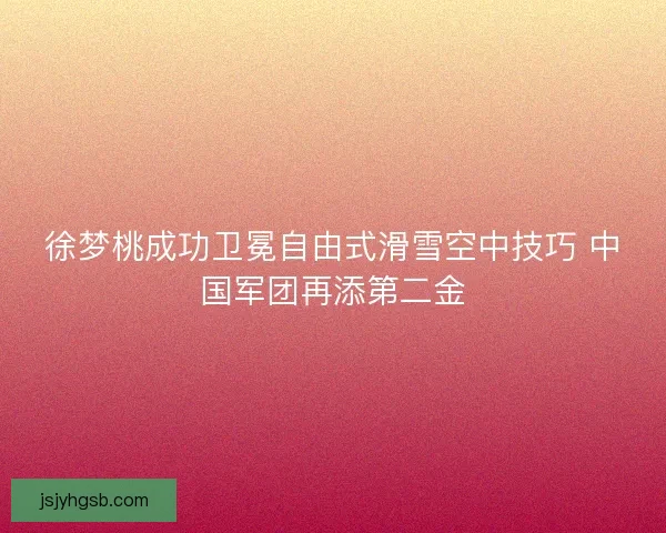 徐梦桃成功卫冕自由式滑雪空中技巧 中国军团再添第二金
