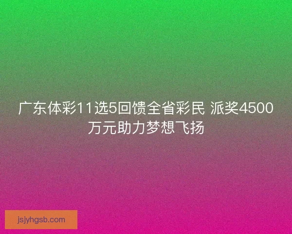 广东体彩11选5回馈全省彩民 派奖4500万元助力梦想飞扬