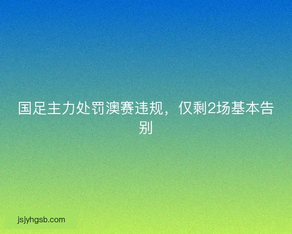 国足主力处罚澳赛违规，仅剩2场基本告别